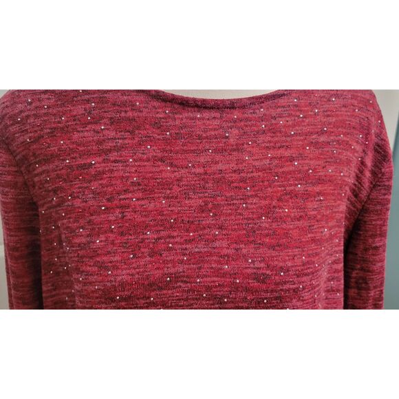 Croft & Barrow Scoop Neck 3/4 Sleeve Sparkle Studded Top Size Large - Picture 4 of 5